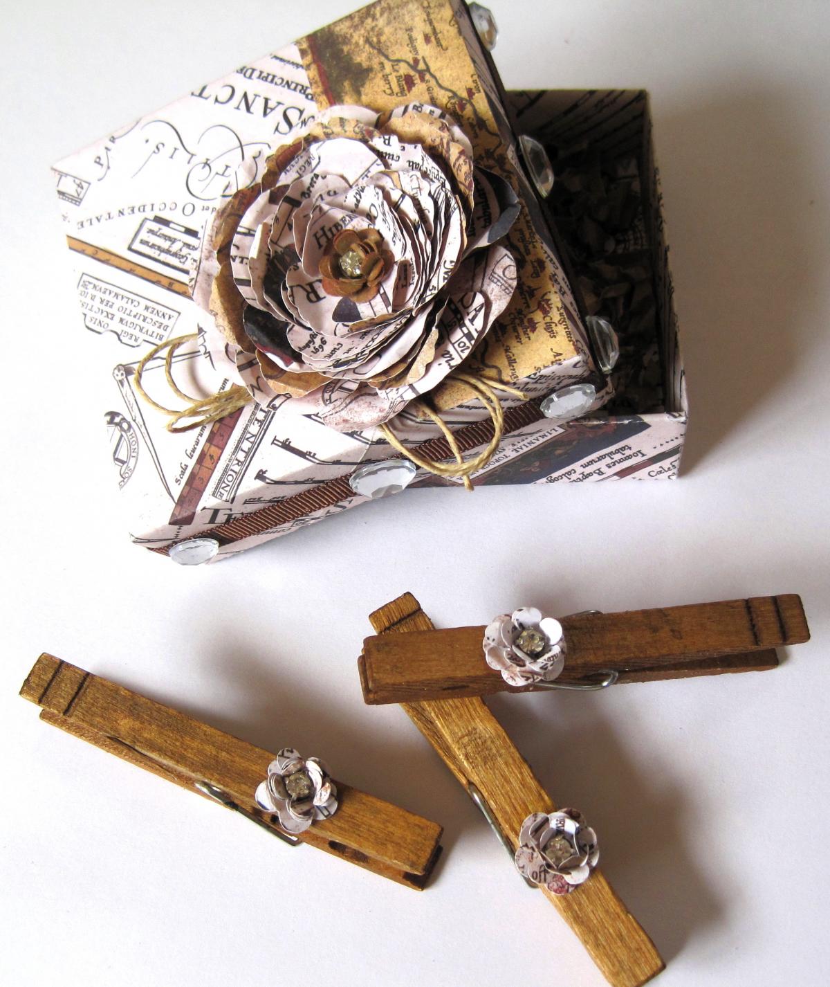 6 Rustic Clothespins & Box Set on Luulla