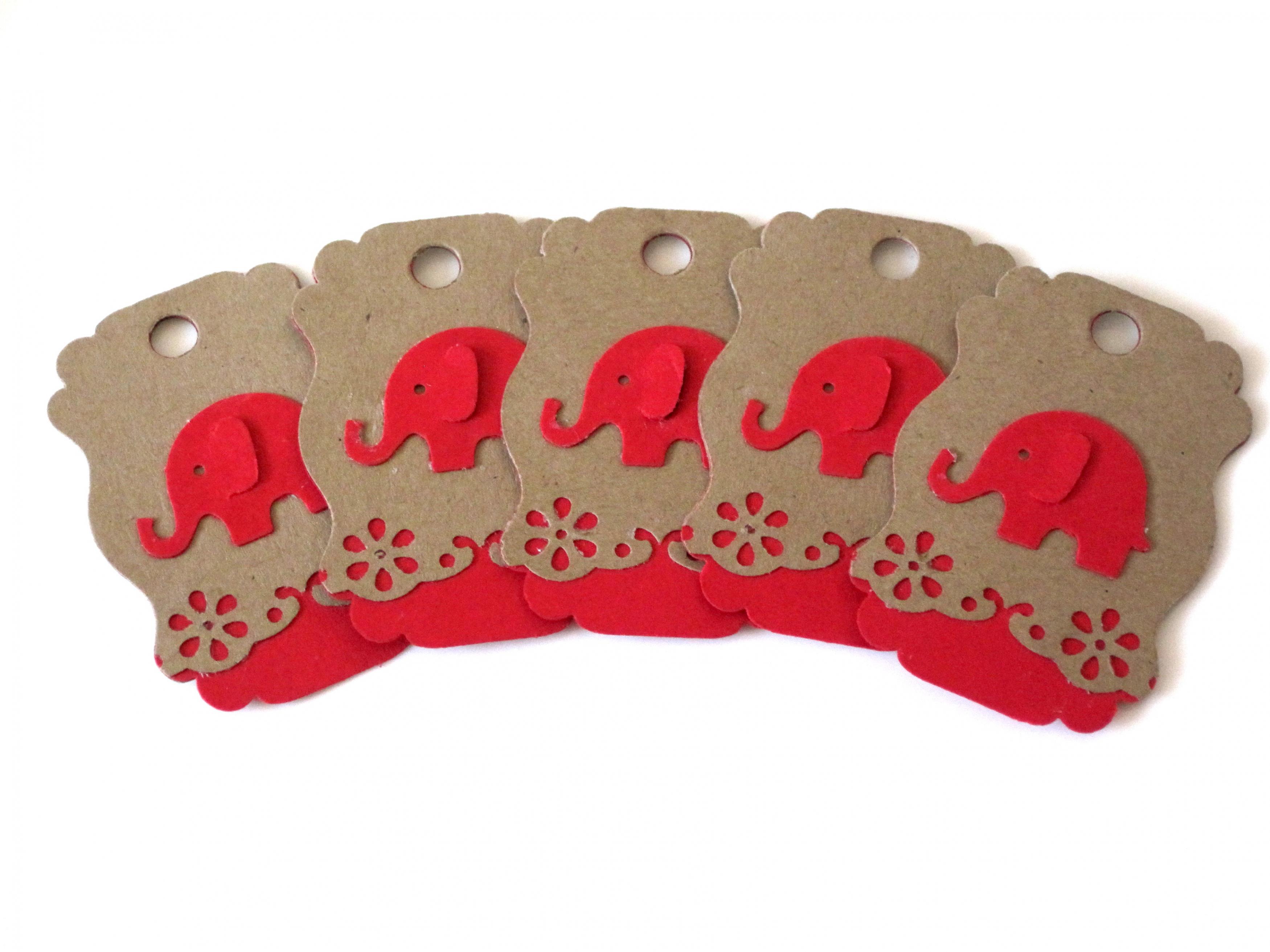 Kraft Red Elephant Tags on Luulla