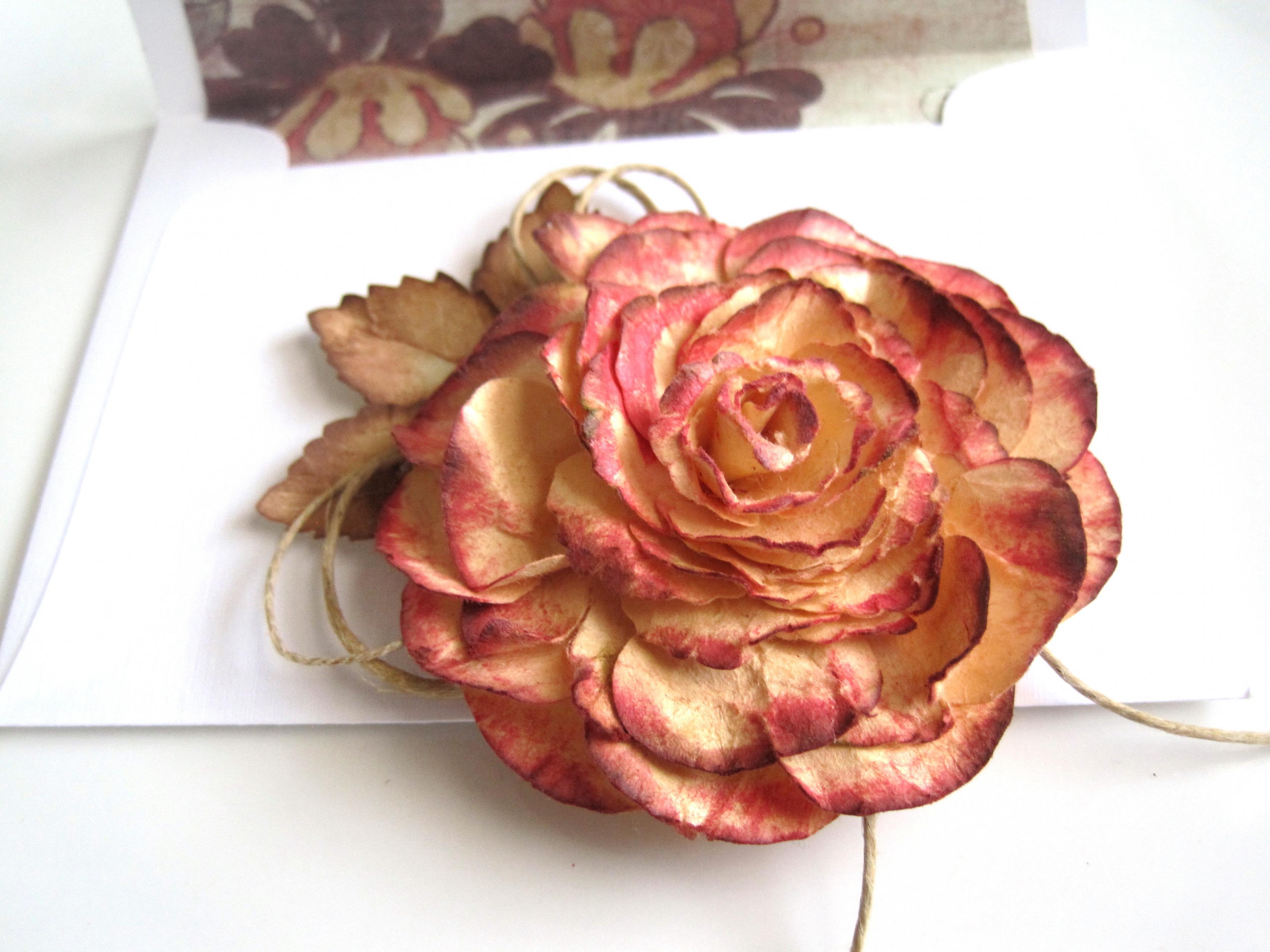 Shabby Chic Peach Paper Rose on Luulla